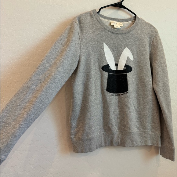 Kate Spade Broome Street Make Magic Happen Crewneck Sweatshirt Gray Sz Small Top - Picture 2 of 6